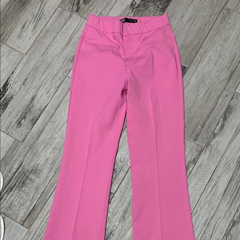 Zara Pink Wide-Leg Trousers